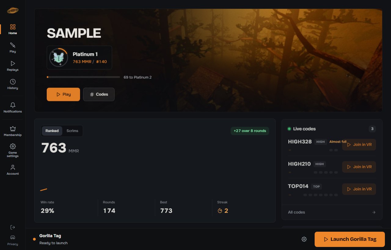The launcher home screen with sample data